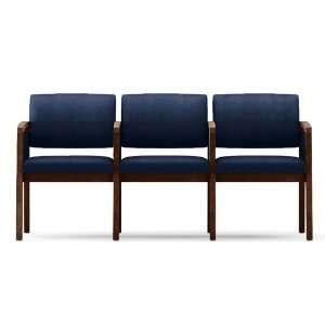   Loveseat with Center Arms Navy Fabric/Black Frame