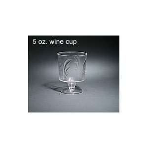  Elegance Clear Plastic Wine Glasses 5 Oz   24 Ct Kitchen 