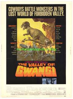 THE VALLEY OF GWANGI MOVIE POSTER 30x40 FINE DINOSAURS  