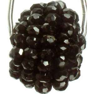    Faceted Beaded Smoky Black Onyx Necklace Center   