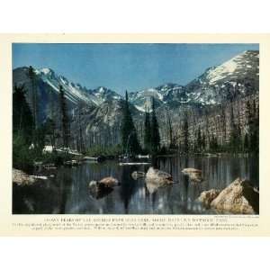  1923 Print Rocky Mountain National Park Snowy Peaks Bear 