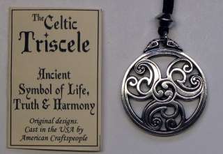 CELTIC TRISCELE PENDANT AMULET Necklace wicca #2  