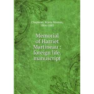  Memorial of Harriet Martineau  foreign life. manuscript 