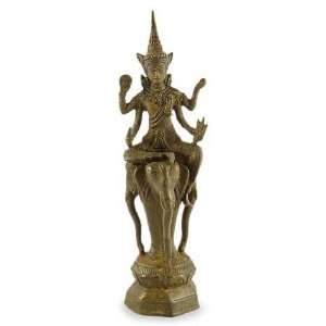  Brass sculpture, Brahma on an Elephant