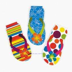 12 Bright Flip Flop Sandal Notepads Luau Party Favor  