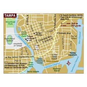  Map of Tampa, United States, North America Photographic 