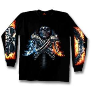   Black Large Red and Blue Dagger Long Sleeve T Shirt Automotive