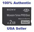 NEW SONY 2GB PRO DUO FOR HANDYCAM, CYBERSHOT, PSP GAME