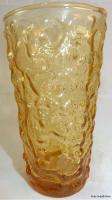 Vintage Anchor Hocking Honey Gold Lido Amber Pitcher Drinking Glasses 