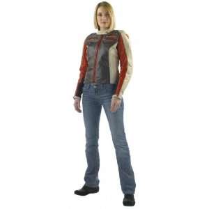  DAINESE ARWEN WOMENS LEATHER JACKET BROWN/ICE/RED 36 USA 
