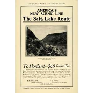   Railway Route Portland Los Angeles   Original Print Ad