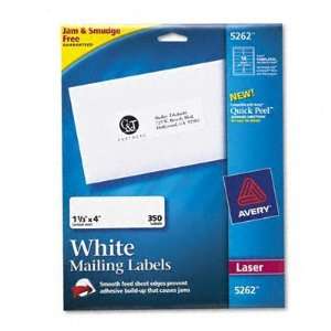  Avery   Ave5262   White Laser Address Labels W/Smooth Feed 