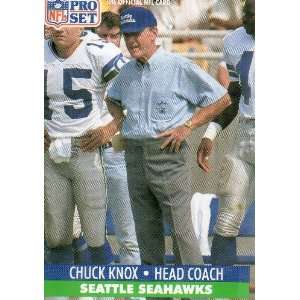 CHUCK KNOX, Head Coach, Seattle Seahawks, Card #306, NFL Pro Set Card 