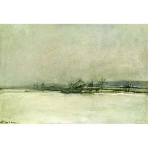   Henry Twachtman   24 x 16 inches   Winter Landscape With Barn Home
