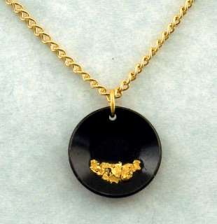 Gold Pan Necklace flakes of pure Gold, miner jewelry  