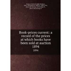 which books have been sold at auction. 1894 J. Herbert (John Herbert 