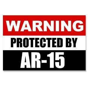    Warning Protected by AR 15 Gun (Rifle) Sticker 