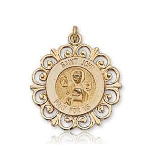   Goldold Ornate Carved St. John the Evangelist Medal