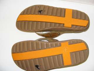 NEW Dr Doc Martens Brown Leather Canvas Flip Flop Sandal Shoe 7 UK,8 