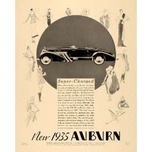 1935 Ad Super Charged Auburn Automobile Convertible Car   Original 