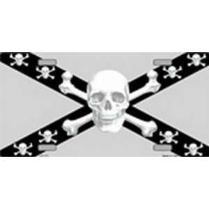 Confederate Flag Skull Black & Silver License Plates Plate 