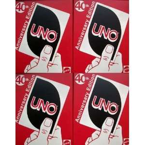  4 Decks Packs UNO 40th Anniversary Card Game 4 Sets Brand 