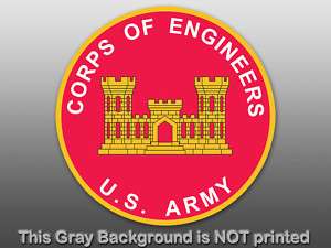 Round US Army Corps of Engineer Sticker   decal logo  