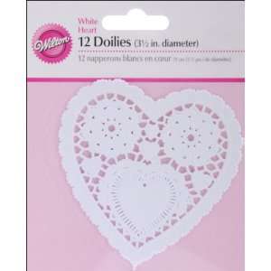  Grease Proof Doilies 3.5 White Heart, 12/Pkg.