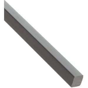 PVC Type 1 Square Bar, Smooth, ASTM D1784, Gray, 1/2 Thick, 1/2 