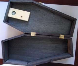 Unfinished Wood ~ 12 BLACK COFFIN CASKET BOX with SOUND  