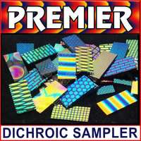 10   1 x 2 Dichroic Glass Pattern Sampler BLK 96 COE  