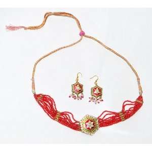 Fabulous Fashion Lakh Lac Jewelry Necklace & Earring Set with 