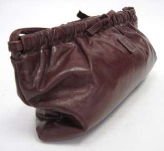 ANN KLEIN Brown Leather Clutch Strap Handbag  