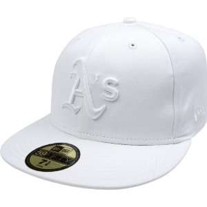  MLB Oakland Athletics White on White 59FIFTY Fitted Cap 