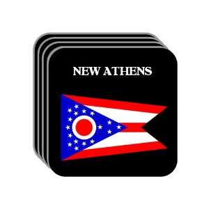 US State Flag   NEW ATHENS, Ohio (OH) Set of 4 Mini Mousepad Coasters