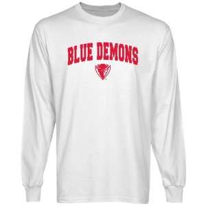  DePaul Blue Demons White Logo Arch Long Sleeve T shirt 