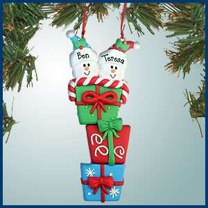  Personalized Christmas Ornaments   Snowman Family on Gifts 
