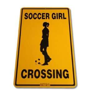  Soccer Girl Crossing Aluminum Street Sign Sports 