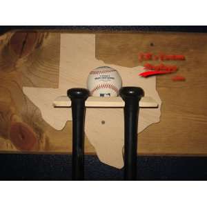  Texas Double Baseball Bat w/ Ball Display Sports 