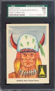 1959 Fleer Indian #19 Buffalo Horn SGC 98 pop 1 *250899  