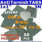 ANTI TARNISH PAPER TABS 1 50pcs 3M JEWELRY SILVER GOLD
