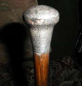 Antique Sterling Silver Handled Cane Walking Stick  