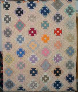 COLORFUL Antique Monkey Wrench Quilt ~MINT CONDITION  