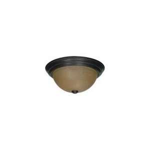  2 Light 13 Flush Mount W/ Champagne Linen Washed Glass 