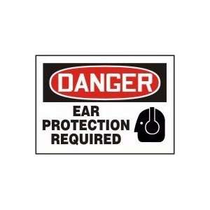 DANGER EAR PROTECTION REQUIRED (W/GRAPHIC) 7 x 10 Adhesive Vinyl 