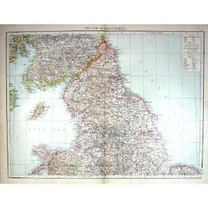  Antique Map England Isle Man Liverpool Newcastle LandS 