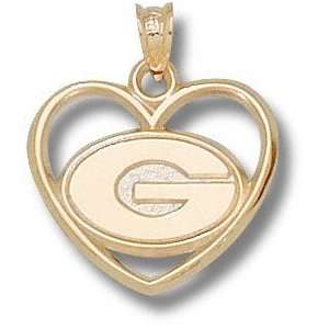  Georgia Bulldogs Solid 10K Gold I Heart G 3/4 