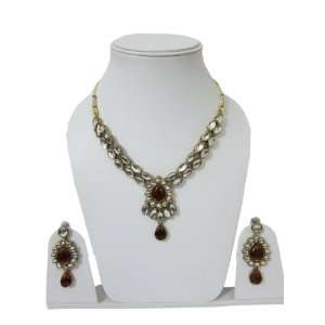  Amber Kundan Fashion Jewelry Set Latest Costume Bollywood 