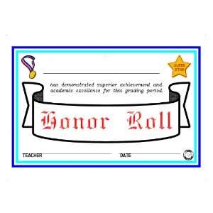  Honor Roll Award Certificate