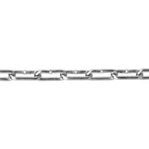  Steel Straight Link Coil Chain in Square Pail, Zinc Plated, #1 Trade 